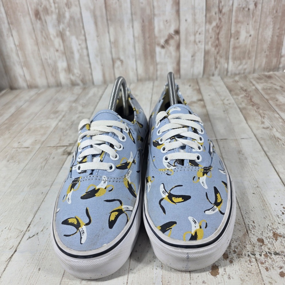 Vans Authentic Banana Print Sneakers Light Blue Womens 10 Mens 8.5 Low Top Shoes - Picture 2 of 8